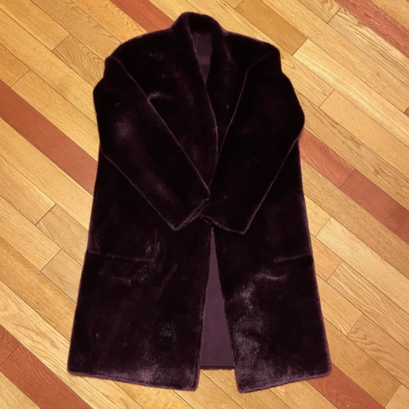Calvin Klein Long Reversible Faux Fur Jacket